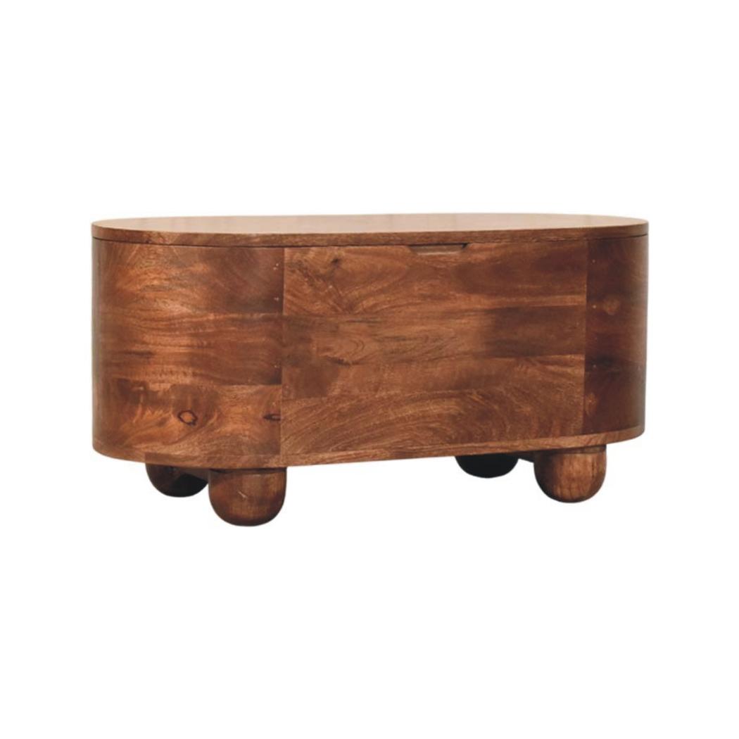 Curva Storage Trunk | Solid Mango Wood | Rounded Profile | Blanket Box and Coffee Table