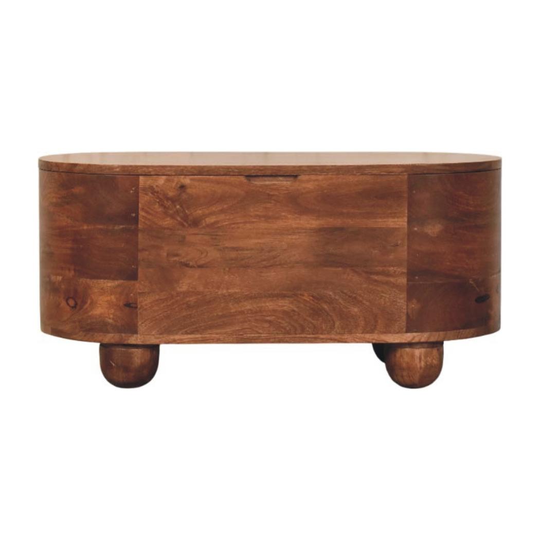 Curva Storage Trunk | Solid Mango Wood | Rounded Profile | Blanket Box and Coffee Table