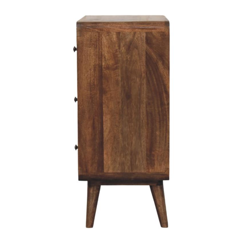 Curve Edge 3 Drawer Chest | Solid Wood Bedroom Storage