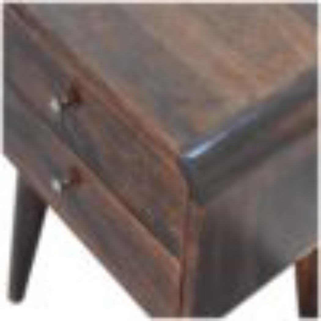 Curved Bedside Table | Walnut Finish | Rounded Bedroom Storage