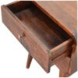 Curved Bedside Table | Walnut Finish | Rounded Bedroom Storage