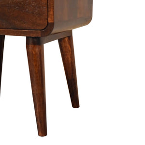Curved Bedside Table | Walnut Finish | Rounded Bedroom Storage