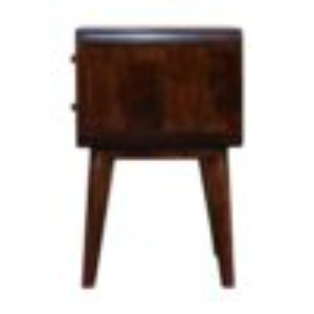 Curved Bedside Table | Walnut Finish | Rounded Bedroom Storage