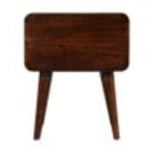Curved Bedside Table | Walnut Finish | Rounded Bedroom Storage