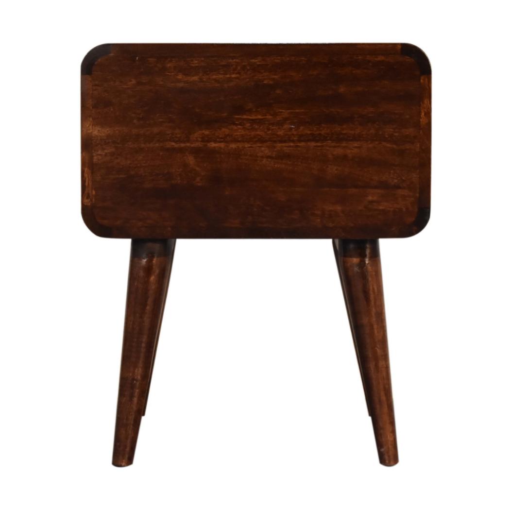 Curved Bedside Table | Walnut Finish | Rounded Bedroom Storage