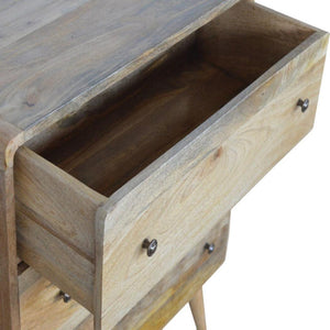 Curved Chest of Drawers | Solid Mango Wood | Oak Finish | Rounded Storage Cabinet