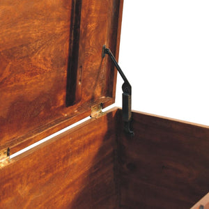 Curved Chestnut Blanket Box | Solid Mango Wood | Soft Curved Profile