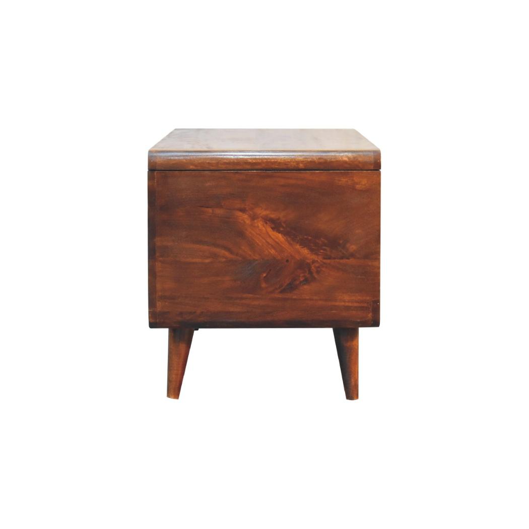 Curved Chestnut Blanket Box | Solid Mango Wood | Soft Curved Profile