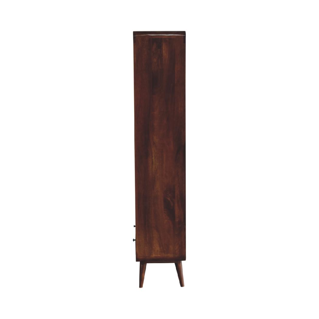 Curved Chestnut Bookcase | Solid Mango Wood | Soft Curved Profile