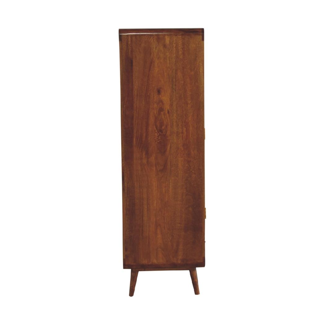 Curved Chestnut Wardrobe | Solid Mango Wood | Soft Curved Profile