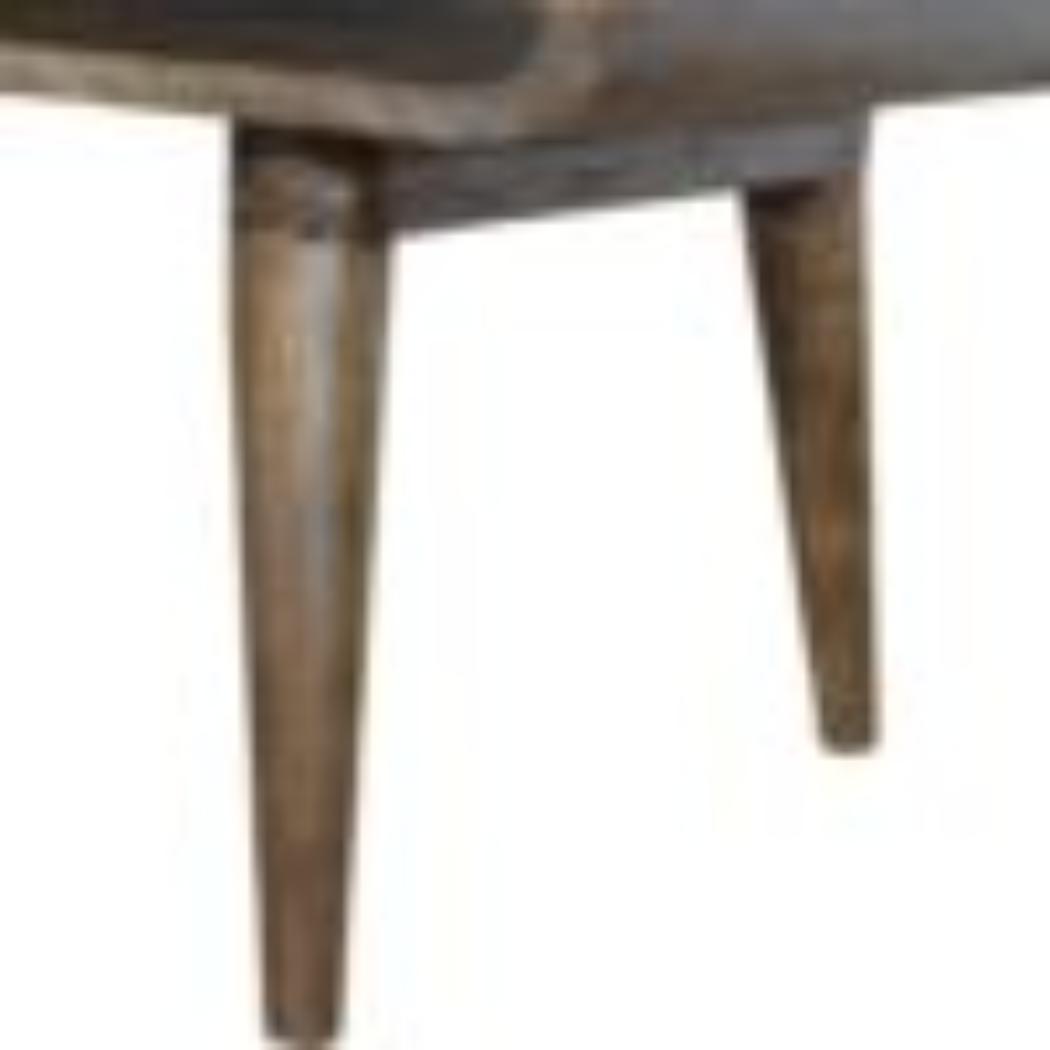 Curved Coffee Table | Solid Mango Wood | Grey Wash Finish | Rounded Living Room Table
