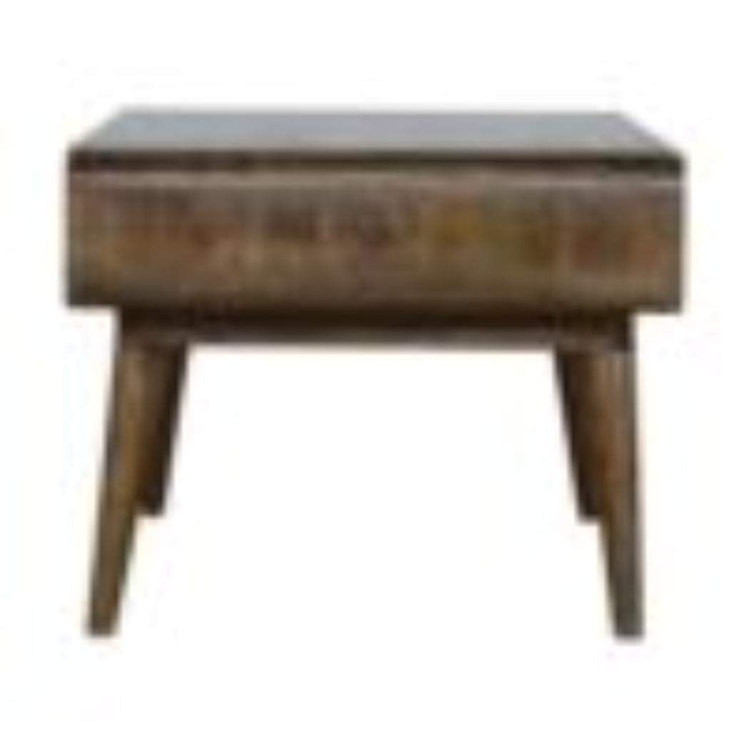 Curved Coffee Table | Solid Mango Wood | Grey Wash Finish | Rounded Living Room Table