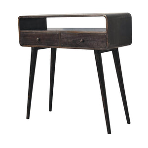 Curved Console Table | Ash Black Finish | Hallway Furniture