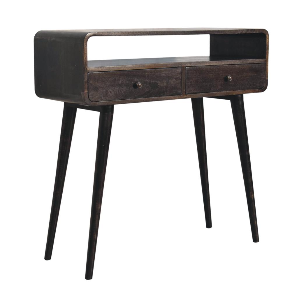 Curved Console Table | Ash Black Finish | Hallway Furniture