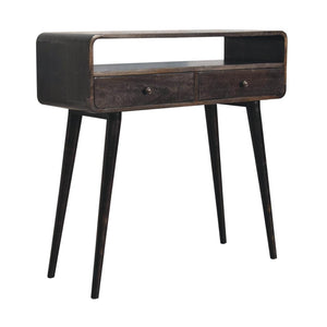 Curved Console Table | Ash Black Finish | Hallway Furniture
