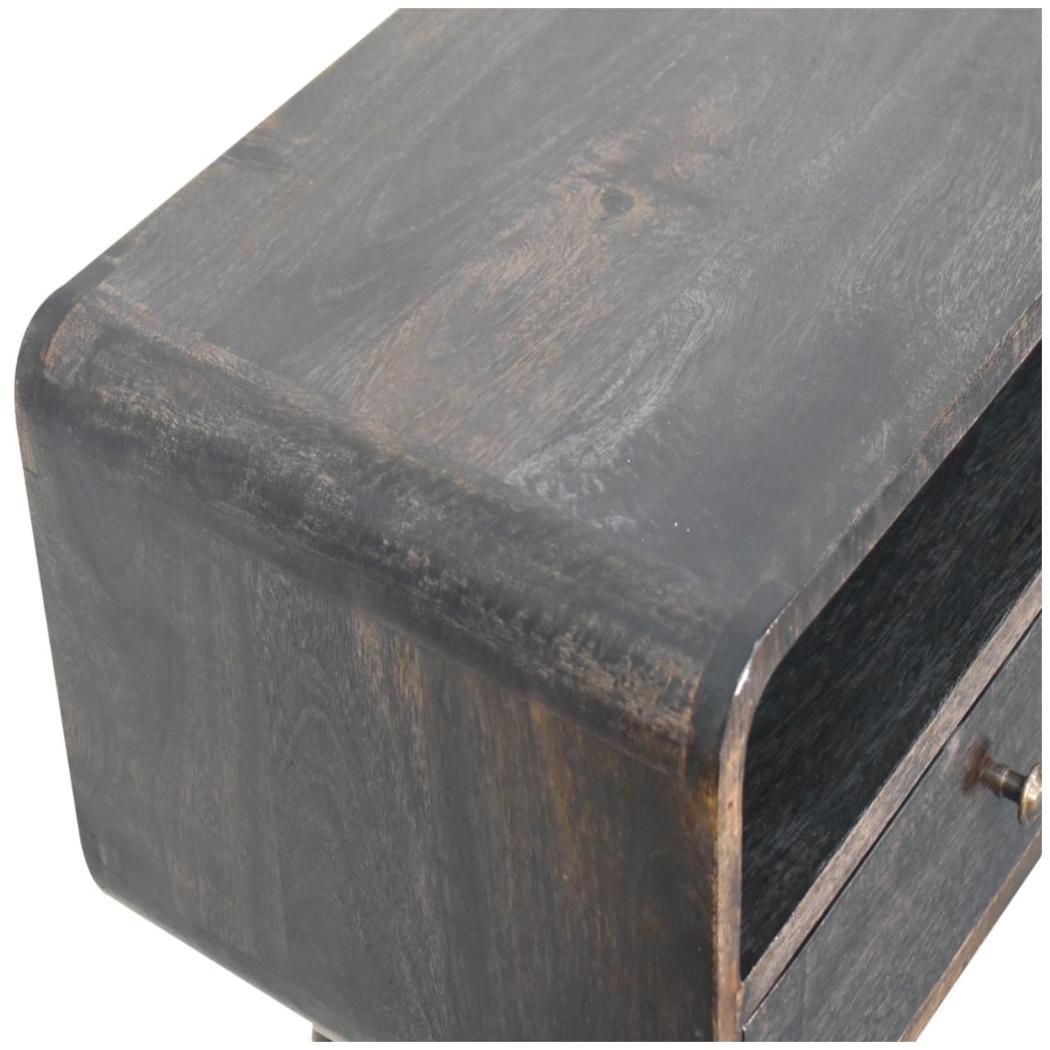 Curved Console Table | Ash Black Finish | Hallway Furniture