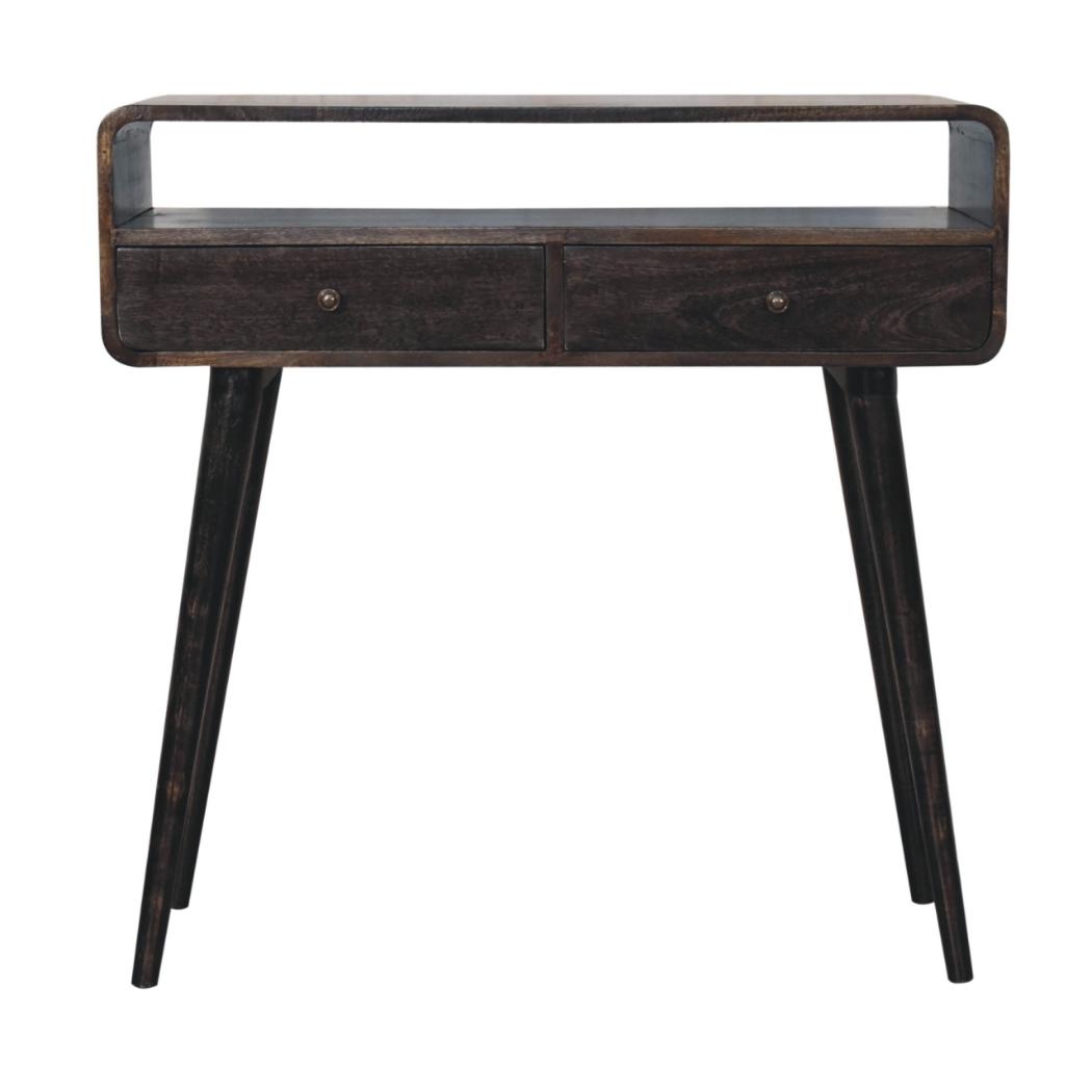 Curved Console Table | Ash Black Finish | Hallway Furniture
