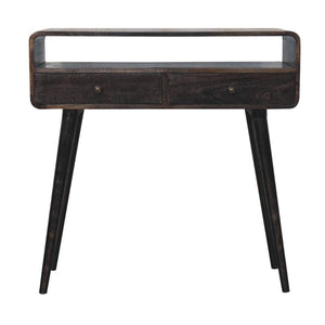 Curved Console Table | Ash Black Finish | Hallway Furniture