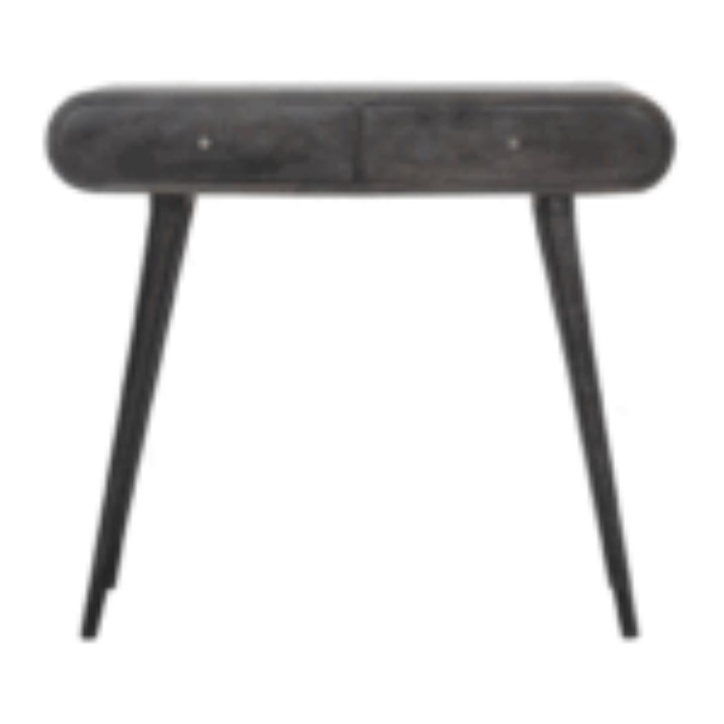 Curved Console Table | Solid Mango Wood | Ash Black Finish | Hallway Furniture