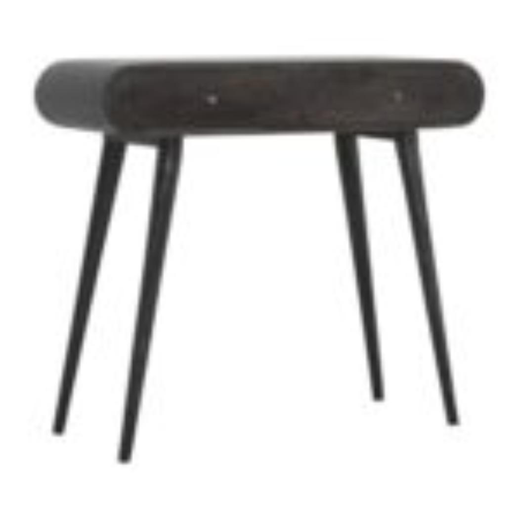 Curved Console Table | Solid Mango Wood | Ash Black Finish | Hallway Furniture