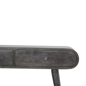 Curved Console Table | Solid Mango Wood | Ash Black Finish | Hallway Furniture