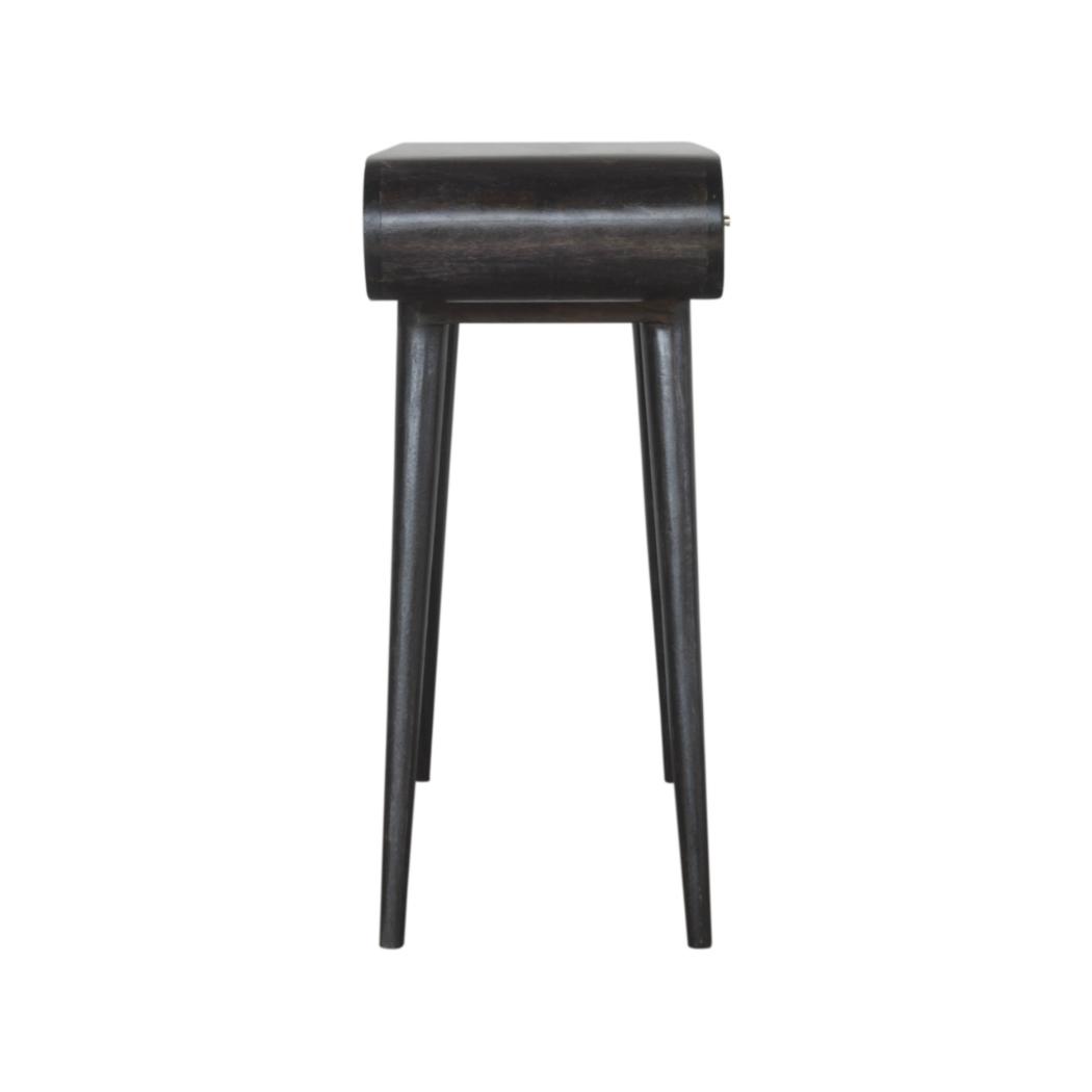 Curved Console Table | Solid Mango Wood | Ash Black Finish | Hallway Furniture