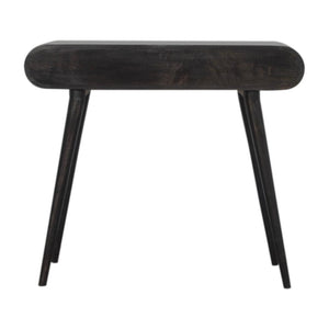 Curved Console Table | Solid Mango Wood | Ash Black Finish | Hallway Furniture