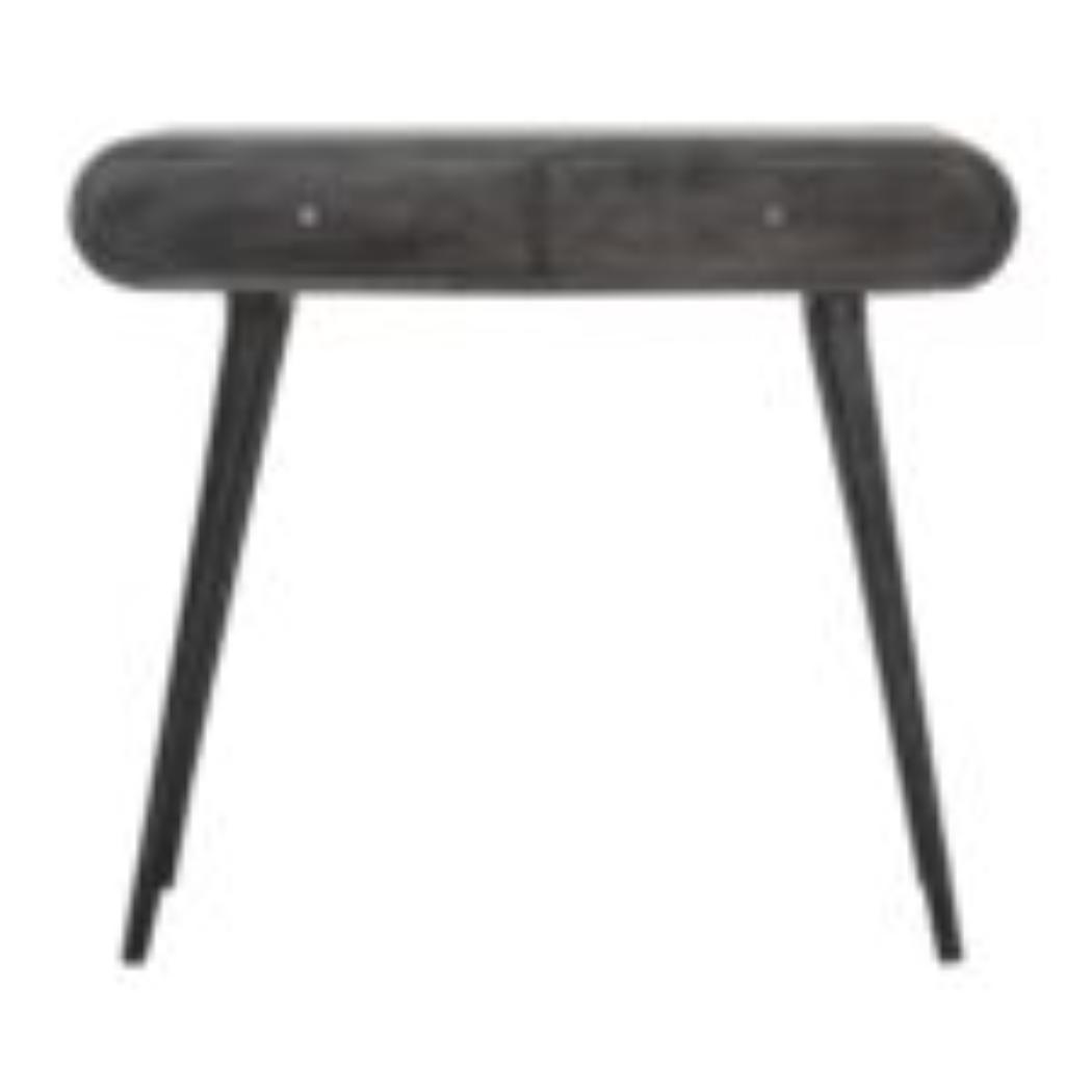 Curved Console Table | Solid Mango Wood | Ash Black Finish | Hallway Furniture