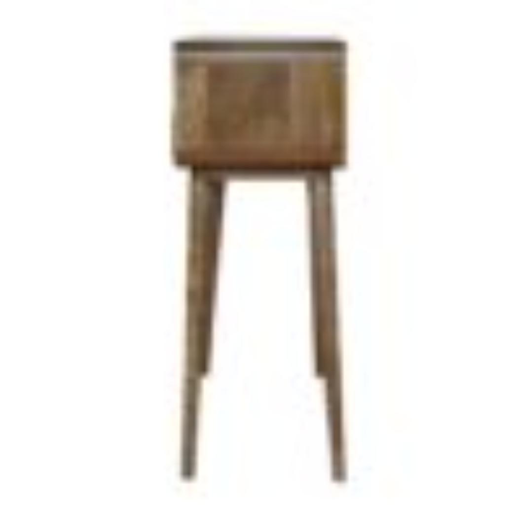 Curved Console Table | Solid Mango Wood | Grey Wash Finish | Hallway Display Table