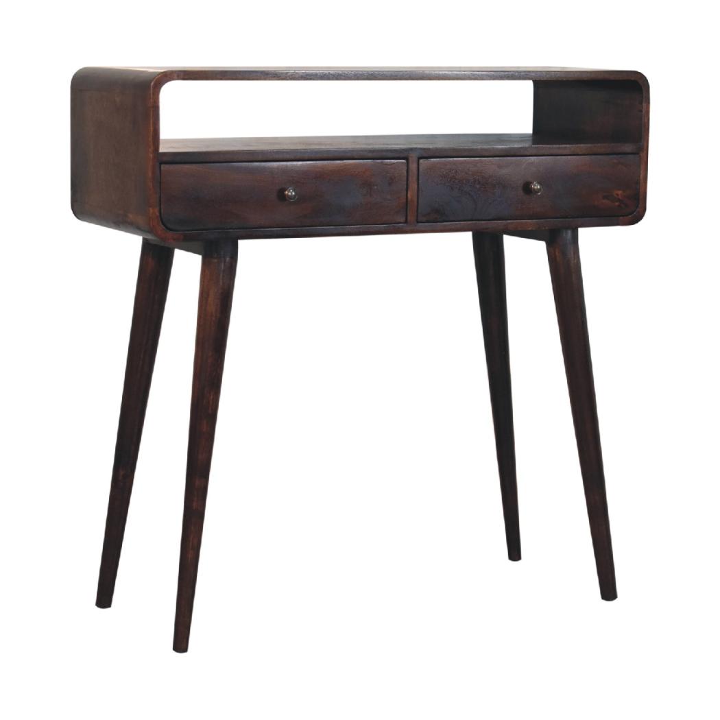 Curved Console Table | Walnut Finish | Hallway & Entryway Furniture