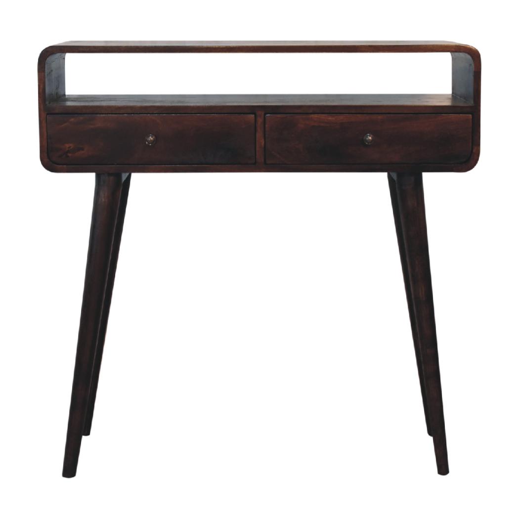 Curved Console Table | Walnut Finish | Hallway & Entryway Furniture