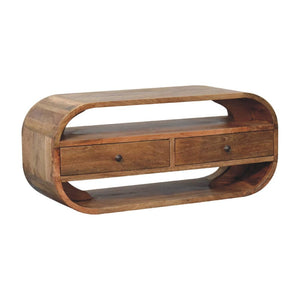Curved Edge Media Unit | 2 Drawer TV Storage | Soft Contemporary Design
