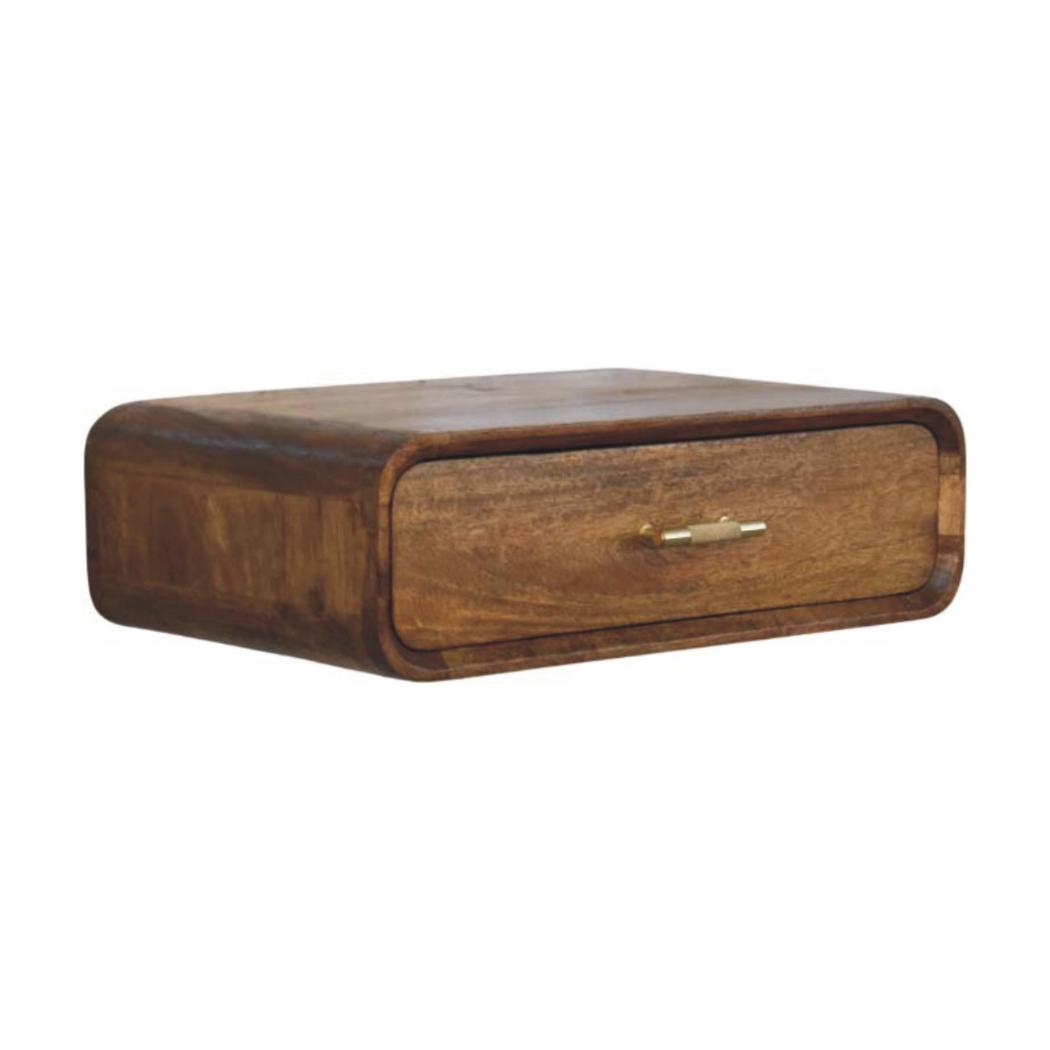 Curved Floating Bedside Table | Sculptural Wall-Mounted Storage