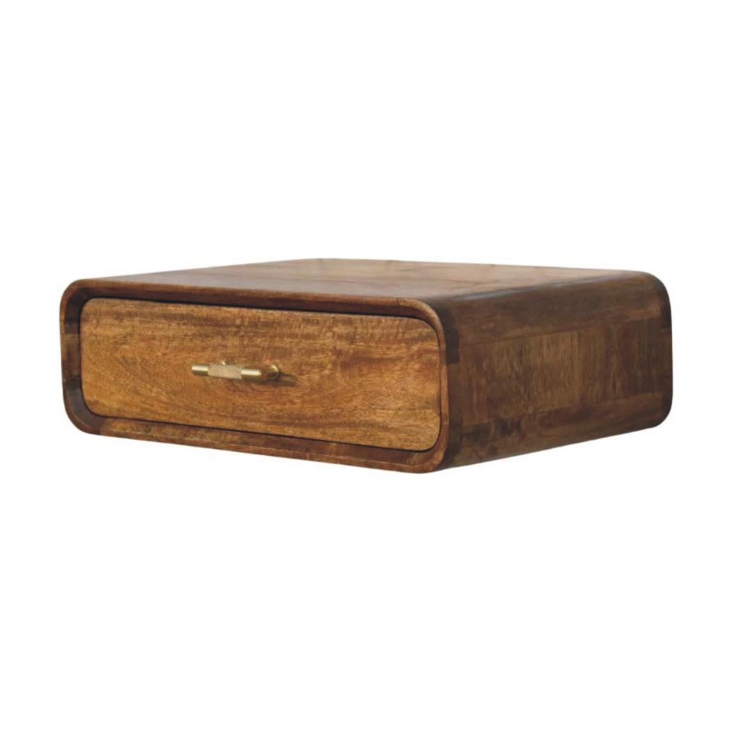 Curved Floating Bedside Table | Sculptural Wall-Mounted Storage