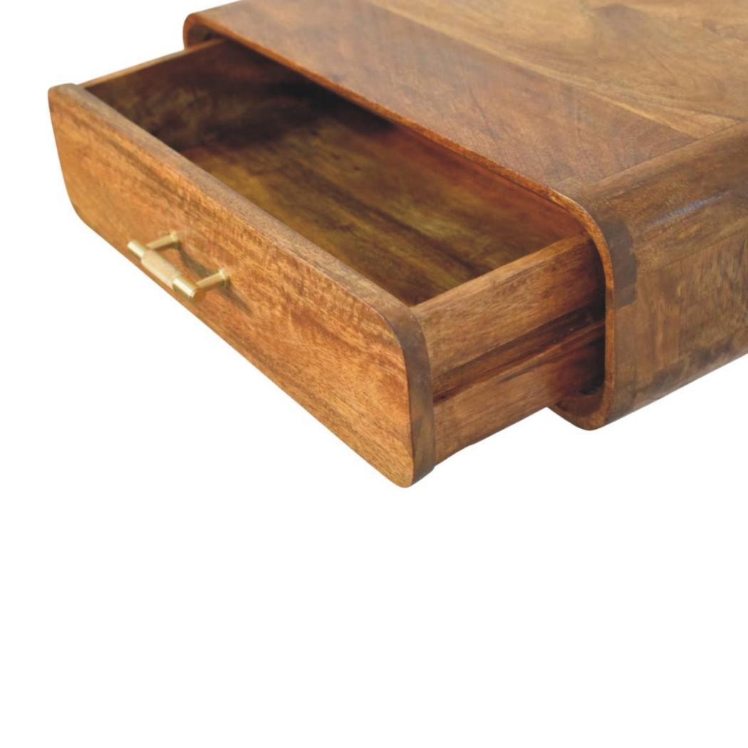 Curved Floating Bedside Table | Sculptural Wall-Mounted Storage