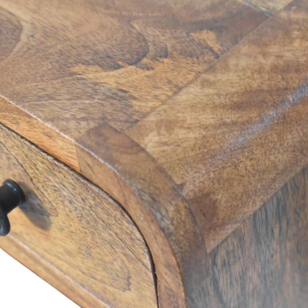 Curved Floating Nightstand | Compact Wall-Mounted Bedside Table