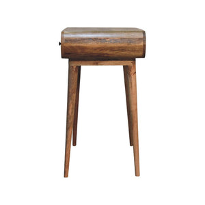 Curved Flow Writing Desk | Solid Mango Wood | Chestnut Finish | 1 Drawer Home Office Desk