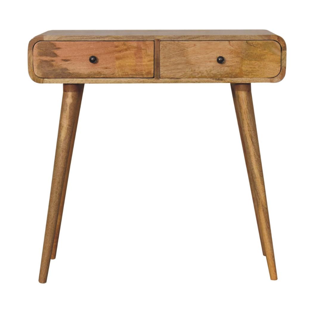 Curved Hallway Table | Oak-Inspired Finish | Entryway Furniture