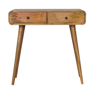 Curved Hallway Table | Oak-Inspired Finish | Entryway Furniture