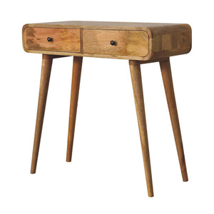 Curved Hallway Table | Oak-Inspired Finish | Entryway Furniture