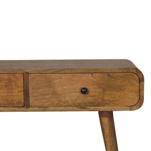 Curved Hallway Table | Oak-Inspired Finish | Entryway Furniture