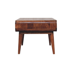 Curved Honey Caramel Coffee Table | Solid Mango Wood | Rounded Profile | Modern Centre Table