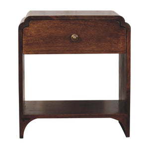 Curved Honey Caramel Coffee Table | Solid Mango Wood | Rounded Profile | Modern Centre Table