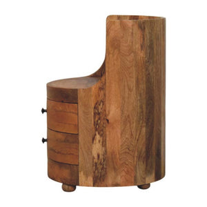 Curved Marble-Top Bedside Table | Sculptural Bedroom Storage