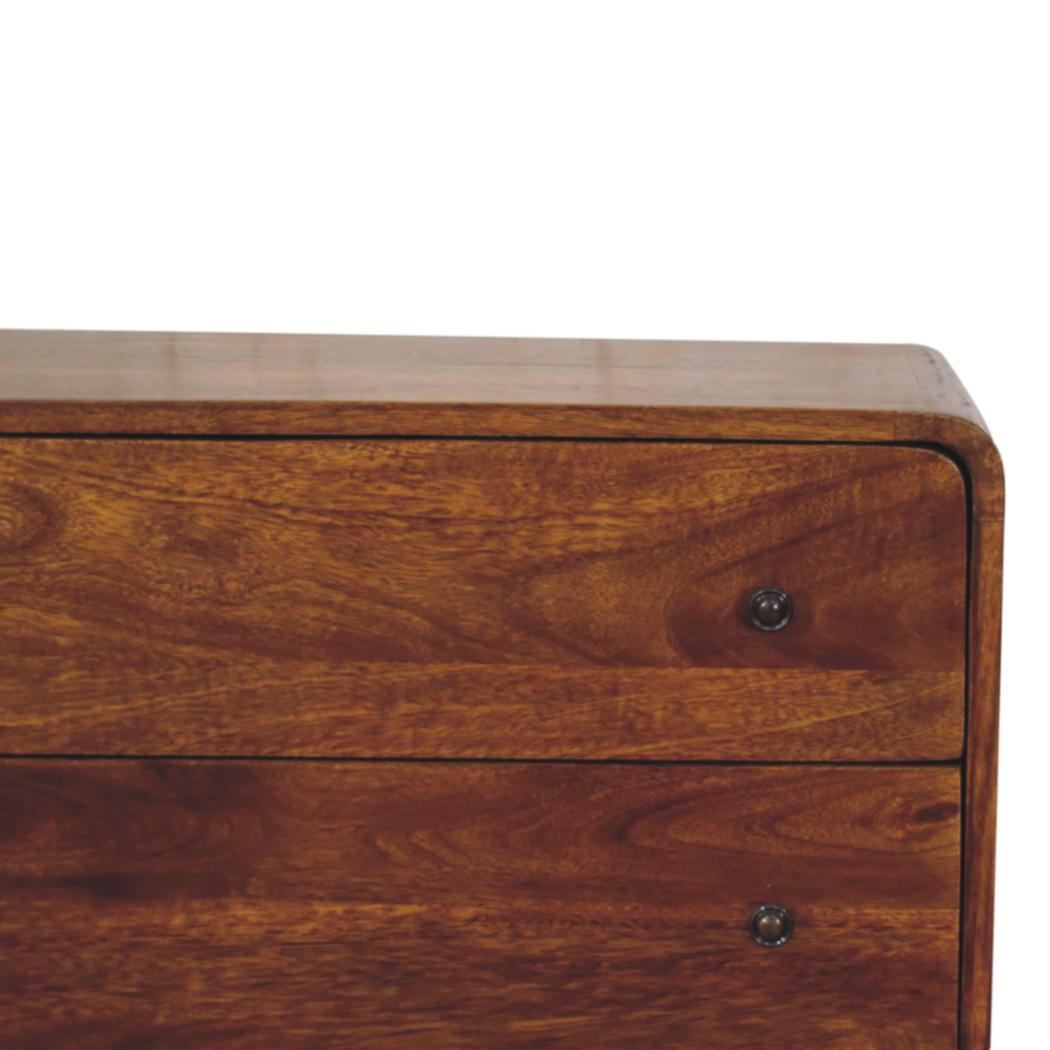 Curved Nordic Cabinet | Solid Mango Wood | Sculpted Storage