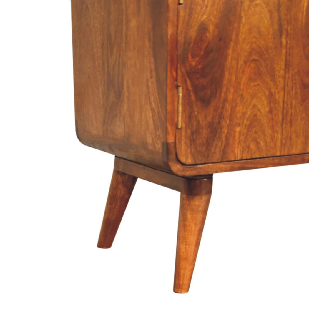 Curved Nordic Cabinet | Solid Mango Wood | Sculpted Storage