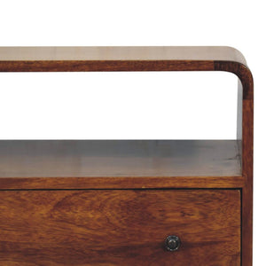 Curved Nordic Console Table | Solid Mango Wood | Sculpted Hallway Design