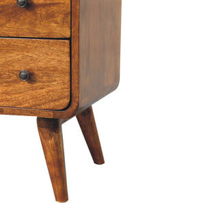 Curved Nordic Console Table | Solid Mango Wood | Sculpted Hallway Design