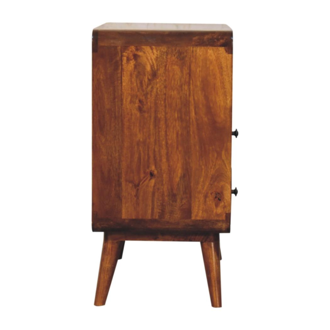 Curved Nordic Console Table | Solid Mango Wood | Sculpted Hallway Design