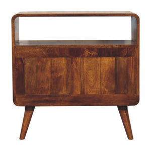Curved Nordic Console Table | Solid Mango Wood | Sculpted Hallway Design
